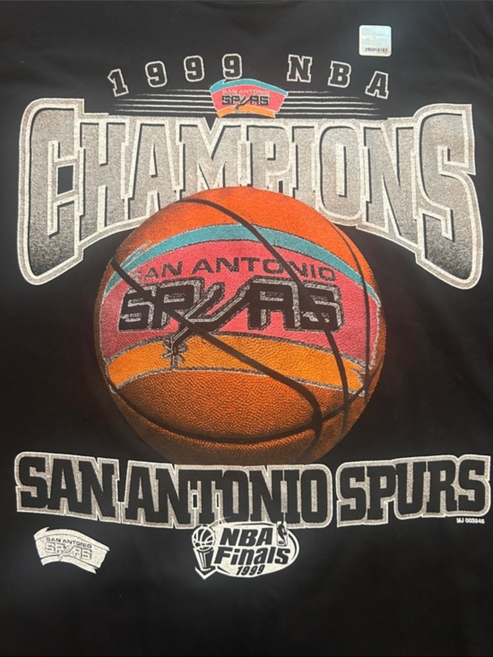 NWT Authentic NBA Gildan Black San Antonio Spurs 1999 Champions T-Shirt XL